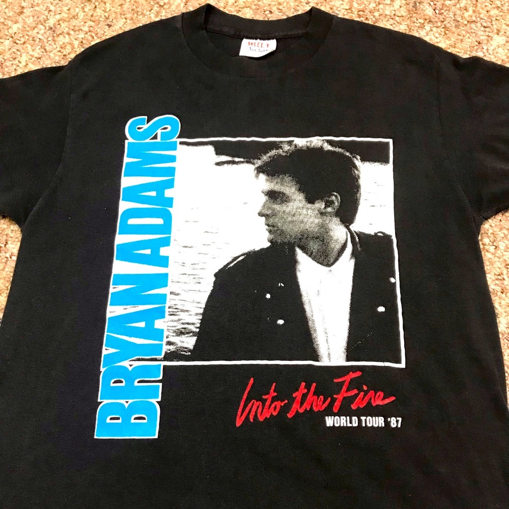 🎸 ‘87 Bryan Adams Artist Into The Fire Album World Tour Vintage Face Turn Tee